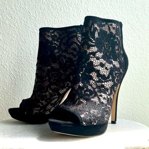 Via Spiga Evanna Lace Heeled Bootie